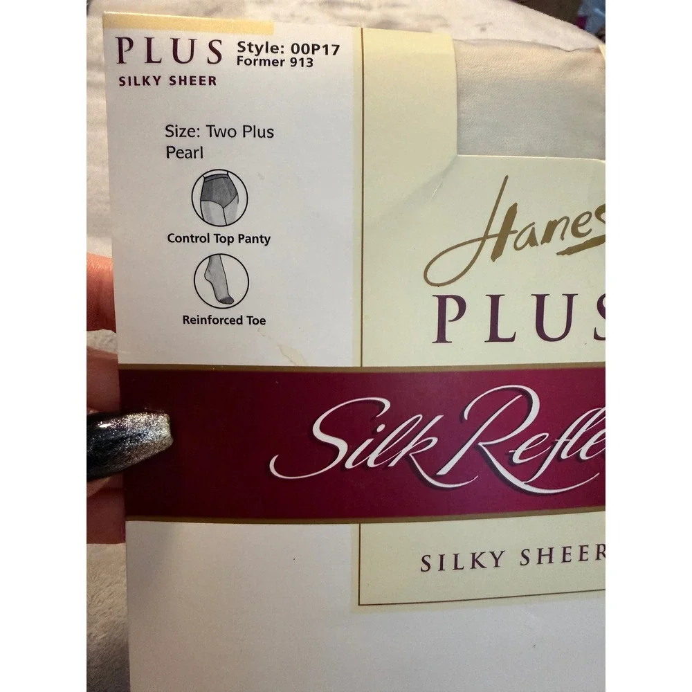 Hanes Silk Reflections Plus Silky Sheer‎ 2X Pearl Vintage NIP